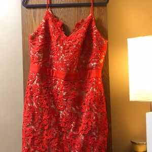 Hot red/nude dress
